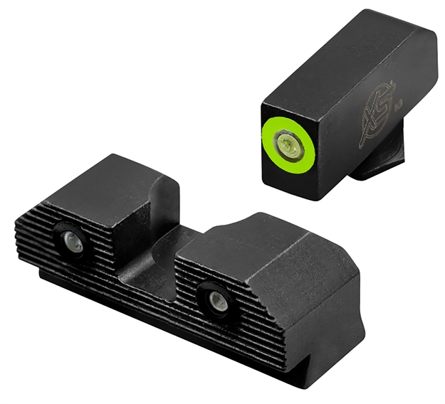 Picture of XS Sights Glr203p6g R3d 2.0 Night Sights Fits Glock  Black | Green Tritium Green Outline Front Sight Green Tritium  Rear Sight GL-R203P-6G 647533003742