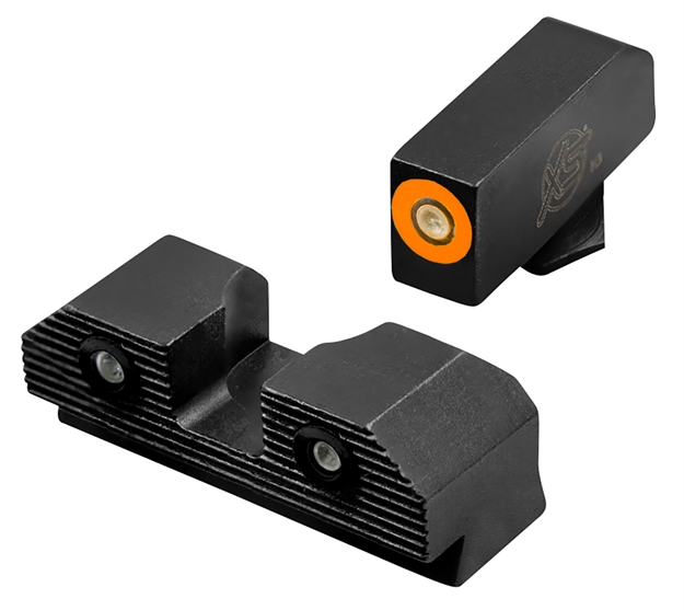 Picture of XS Sights Glr203p6n R3d 2.0 Night Sights Fits Glock  Black | Green Tritium Orange Outline Front Sight Green Tritium  Rear Sight GL-R203P-6N