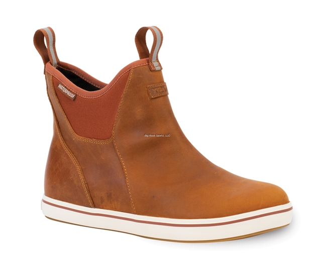 Picture of Xtratuf Men's Leather Ankle Deck Boot Burnt Orange Size 11