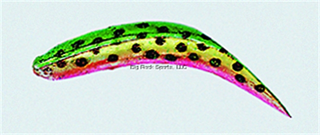Picture of Yakima Bait Flatfish Wiggling Plug, #F-5, 1-3/4", Treble Hooks, Glitter Watermelon, Floating