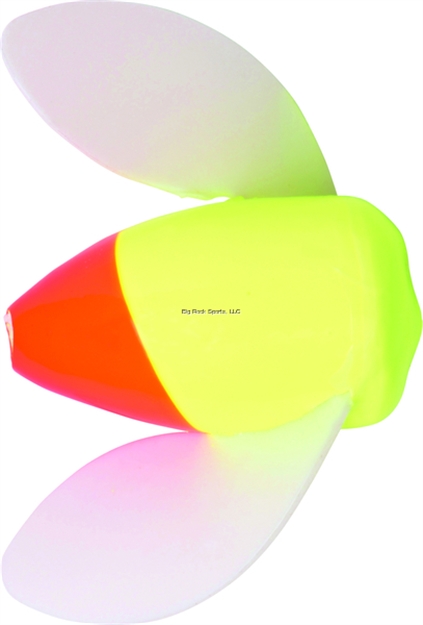 Picture of Yakima Bait Spin-N-Glo Winged Drift Bobber, #8, Flame Chartreuse W/ White  Wing, Floating,12/Pack