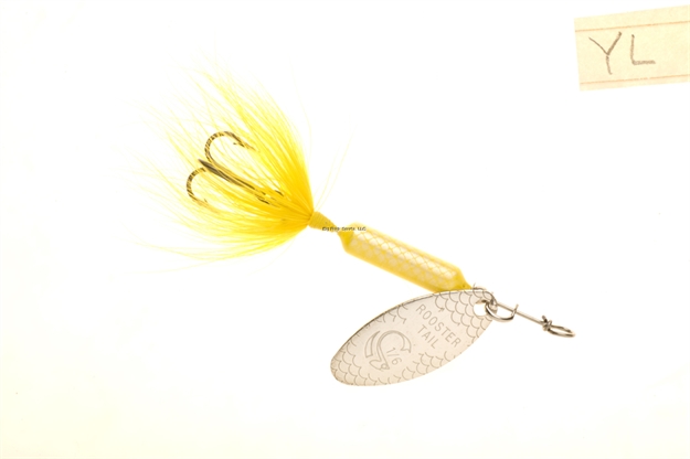 Picture of Wordens Rooster Tail In-Line Spinner, 1 3/4", 1/24 Oz, Treble Hook, Yellow 204