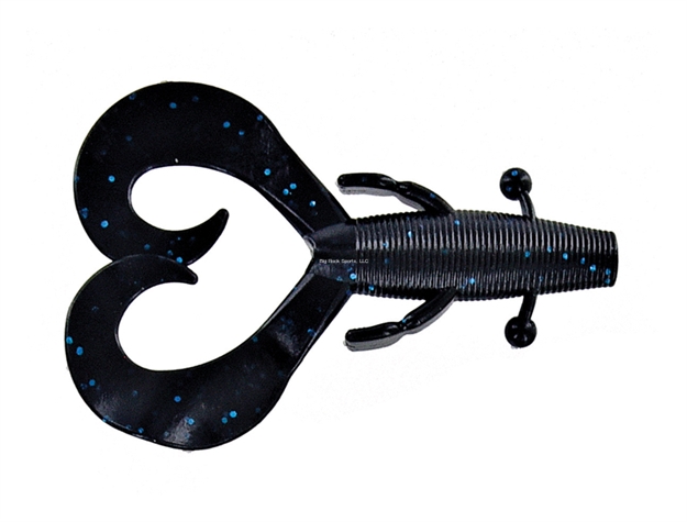 Picture of Yamamoto Cowboy Creature Bait, 4", 7Pk, Black W/Large Blue Flake