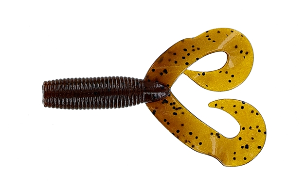 Picture of Yamamoto Double Tail Grub, 5", 20Pk, Dark Pumpkin With Black