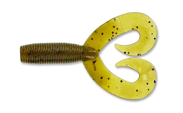 Picture of Yamamoto Double Tail Grub, 5", 20Pk, Green Pumpkin With Black