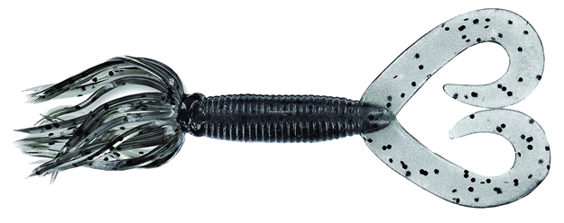 Picture of Yamamoto Double Tail Hula Grub, 4", 10Pk, Smoke With Large Black
