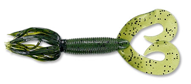 Picture of Yamamoto Double Tail Hula Grub, 4", 10Pk, Watermelon With Large Black