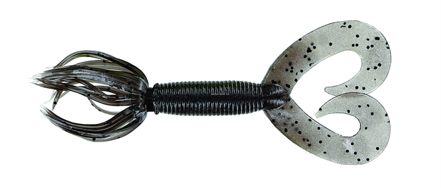 Picture of Yamamoto Double Tail Hula Grub, 5", 10Pk, Cinnamon (Brown) With Large Black