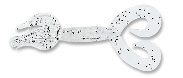 Picture of Yamamoto Double Tail Hula Grub, 5", 10Pk, Clear With Large Black