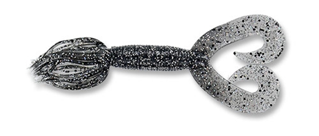 Picture of Yamamoto Double Tail Hula Grub, 5", 10Pk, Smoke With Large Black & Small Hologram