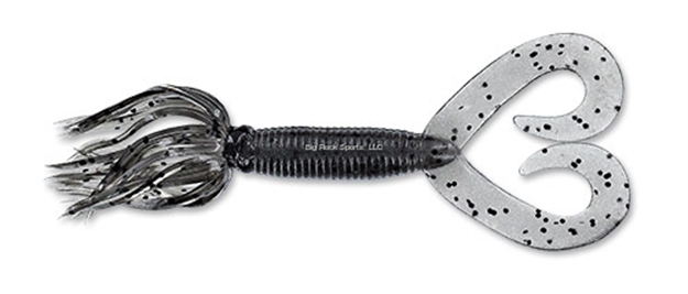 Picture of Yamamoto Double Tail Hula Grub, 5", 10Pk, Smoke With Large Black