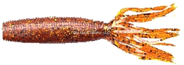 Picture of Yamamoto Fat Ika, 4", 10Pk, Dark Pumpkin With Large Black