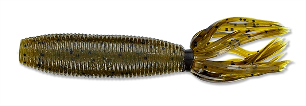 Picture of Yamamoto Fat Ika, 4", 10Pk, Green Pumpkin & Black Flake