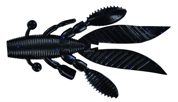 Picture of Yamamoto Flappin' Hog Creature Bait, 3.75", 7Pk, Black With Large Blue