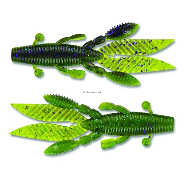 Picture of Yamamoto Flappin' Hog Creature Bait, 3.75", 7Pk, Smoke With Purple & Blue Flake & Watermelon With Blue Flake