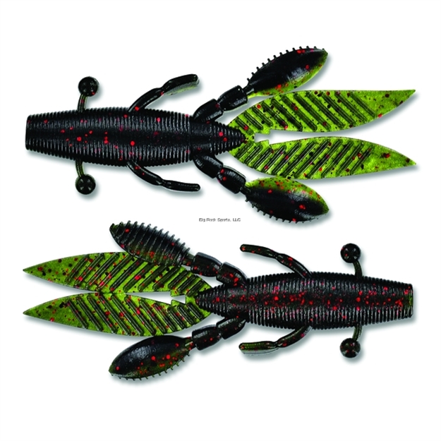 Picture of Yamamoto Flappin' Hog Creature Bait, 3.75", 7Pk, Watermelon Black With Red Flake & Light Watermelon
