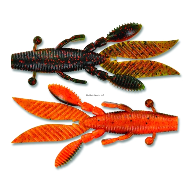 Picture of Yamamoto Flappin' Hog Creature Bait, 3.75", 7Pk, Watermelon With Copper Flake & Orange With Red Flake