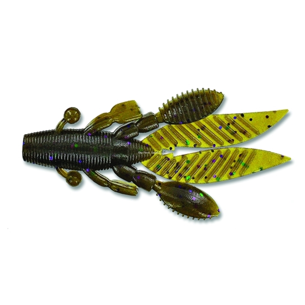 Picture of Yamamoto Flappin' Hog Creature Bait, 4.5", 5Pk, Green Pumpkin With Large Green & Large Purple