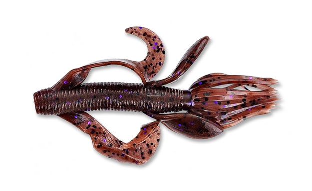 Picture of Yamamoto Kreature, 4", 7Pk, Cinnamon Brown With Large Black & Large Purple Body