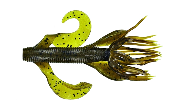 Picture of Yamamoto Kreature, 4", 7Pk, Green Pumpkin With Large Black