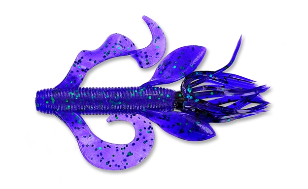 Picture of Yamamoto Kreature, 4", 7Pk, Junebug Purple With Emerald Flake