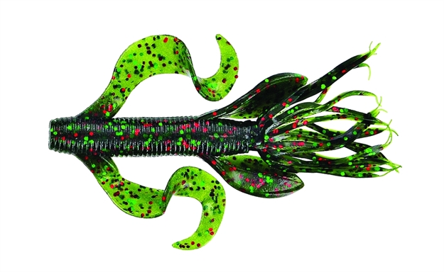 Picture of Yamamoto Kreature, 4", 7Pk, Watermelon With Large Red & Green