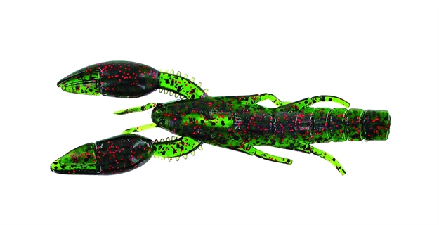 Picture of Yamamoto Psychodad Crawdad Bait, 4", 5Pk, Watermelon With Large Black & Small Red