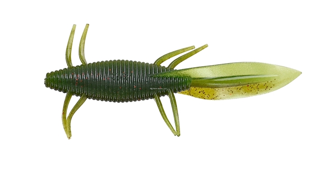 Picture of Yamamoto Sanshouo Salamander, 5", 6Pk, Green Pumpkin W/Red/042J