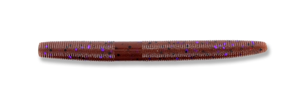Picture of Yamamoto Senko Worm, 4", 10Pk, Cinnamon Brown With Large Black & Large Purple Body