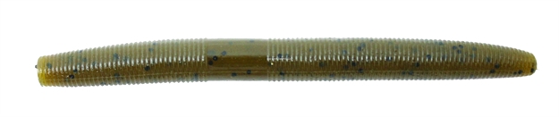 Picture of Yamamoto Senko Worm, 4", 10Pk, Green Pumpkin With Large Black 9S-10-297