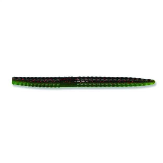 Picture of Yamamoto Senko Worm, 4", 10Pk, Green Pumpkin With Small Red Laminate