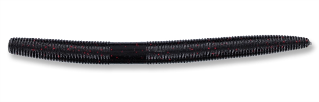 Picture of Yamamoto Senko Worm, 5", 10Pk, Black With Small Red 9-10-051