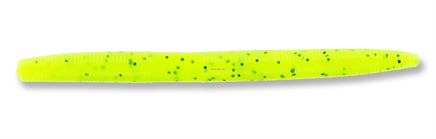 Picture of Yamamoto Senko Worm, 5", 10Pk, Chartreuse With Large Black 9-10-156