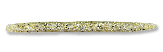 Picture of Yamamoto Senko Worm, 5", 10Pk, Clear With Gold/Silver/Black