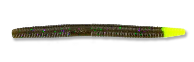 Picture of Yamamoto Senko Worm, 5", 10Pk, Green Pumpkin With Chartreuse Tail 9-10-913