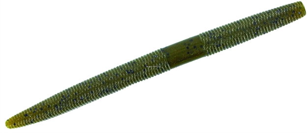 Picture of Yamamoto Senko Worm, 5", 10Pk, Green Pumpkin With Large Black 9-10-297