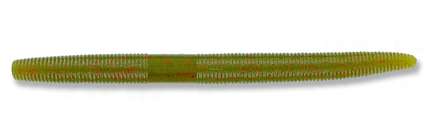 Picture of Yamamoto Senko Worm, 5", 10Pk, Light Green Pumpkin With Small Red Flake 9-10-357