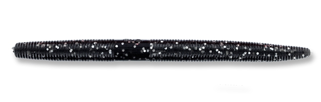 Picture of Yamamoto Senko Worm, 5", 10Pk, Smoke With Large Black & Large Silver