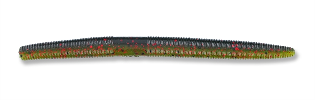Picture of Yamamoto Senko Worm, 5", 10Pk, Watermelon Black With Red Flake & Light Watermelon With Red & Black Flake 9-10-955