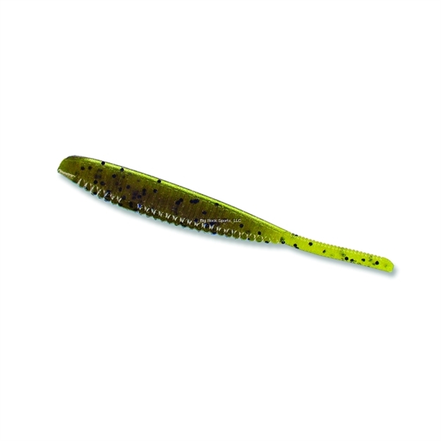 Picture of Yamamoto Shad Shape Worm, 3.75", 10Pk, Green Pumpkin & Black Flake