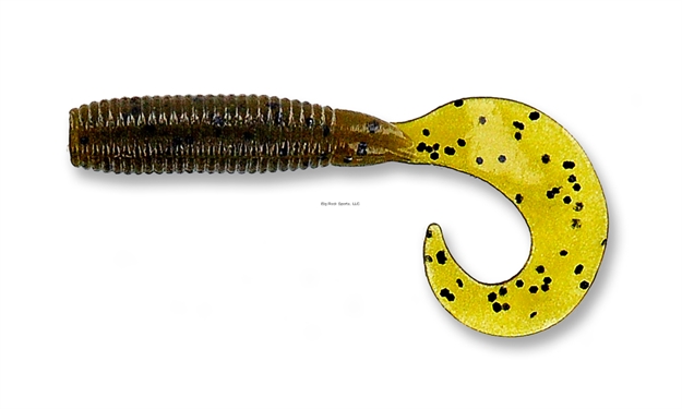 Picture of Yamamoto Single Tail Grub, 4", 20Pk, Green Pumpkin With Large Black