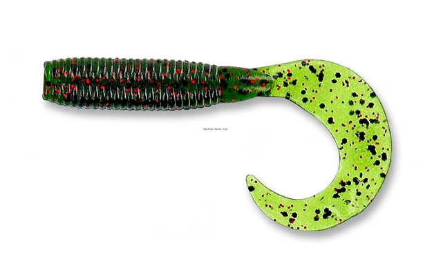 Picture of Yamamoto Single Tail Grub, 4", 20Pk, Watermelon With Large Black & Small Red