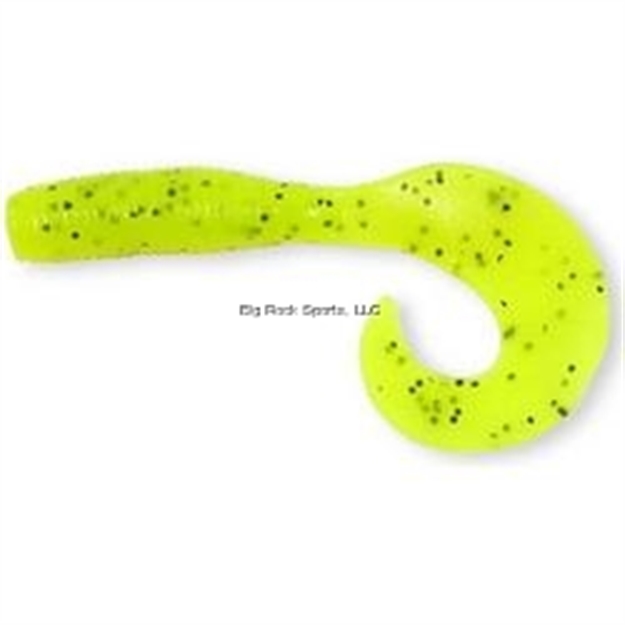 Picture of Yamamoto Single Tail Grub, 5", 20Pk, Chartreuse With Large Black