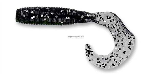 Picture of Yamamoto Single Tail Grub, 5", 20Pk, Smoke With Large Black & Large Silver