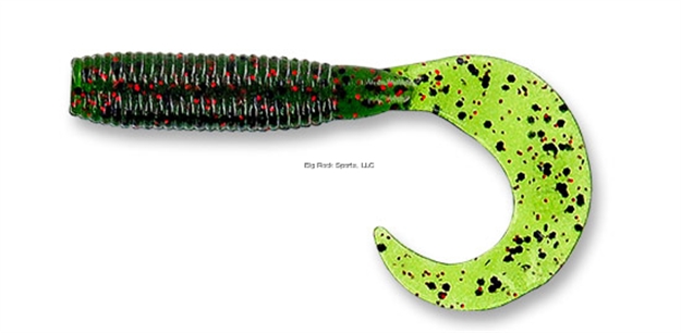 Picture of Yamamoto Single Tail Grub, 5", 20Pk, Watermelon With Large Black & Small Red