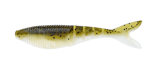 Picture of Yamamoto Zako Swimbait, 4", 6Pk, Green Pumkin W/Black/White 134-06-981