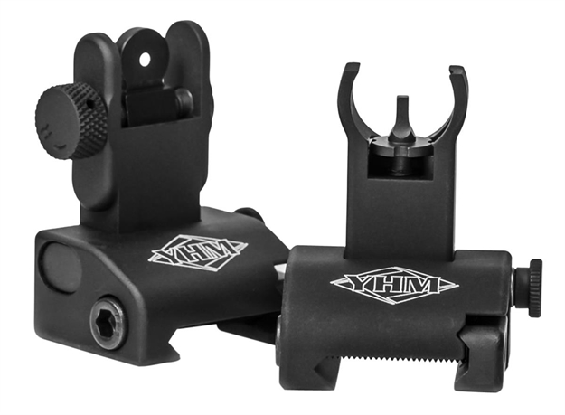 Picture of  Yankee Hill 5040H Q.D.S. Sight Set  Black Hardcoat Anodized Folding  With Hooded Stem For Ar-Platform 816701013290