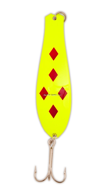 Picture of Yellow Bird Doctor Spoon-Original Series - 1-3/16 Oz, 4-1/2" Yellow/Red 5 OF Diamonds