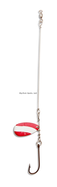 Picture of Yellow Bird Prescott Spinner, 6" Leader 1-1/4: Prescott Blade - Red/White Swirl