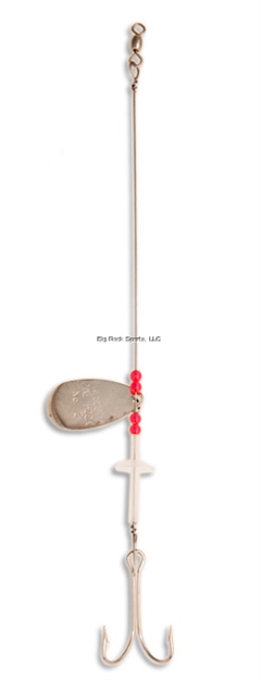 Picture of Yellow Bird Prescott Strip-On Rig - 6" Leader 1-1/4" Prescott Blade, 2/0 Double Hook - Rig Nickel